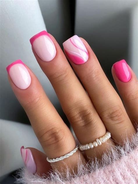 hot pink french tip nails|french manicure pink nail polish.